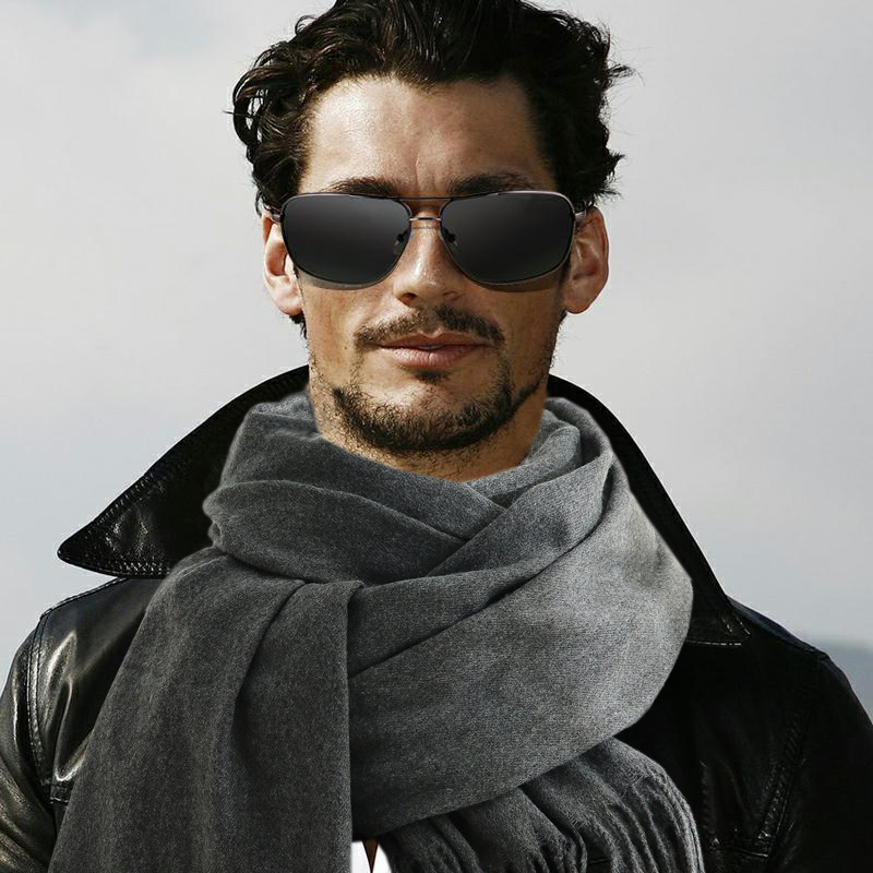 Muffler Men Wool - Модный мужской шарф, зимний теплый, мягкий,