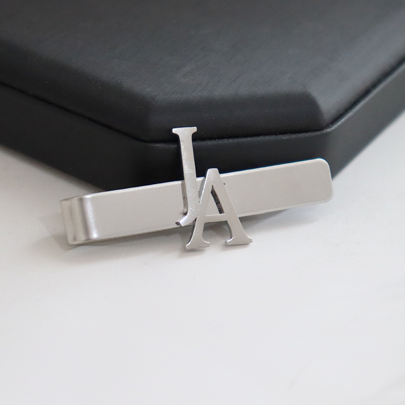 Tie Clip Silver - DIY буквенный узор с именем 4,8*0,8