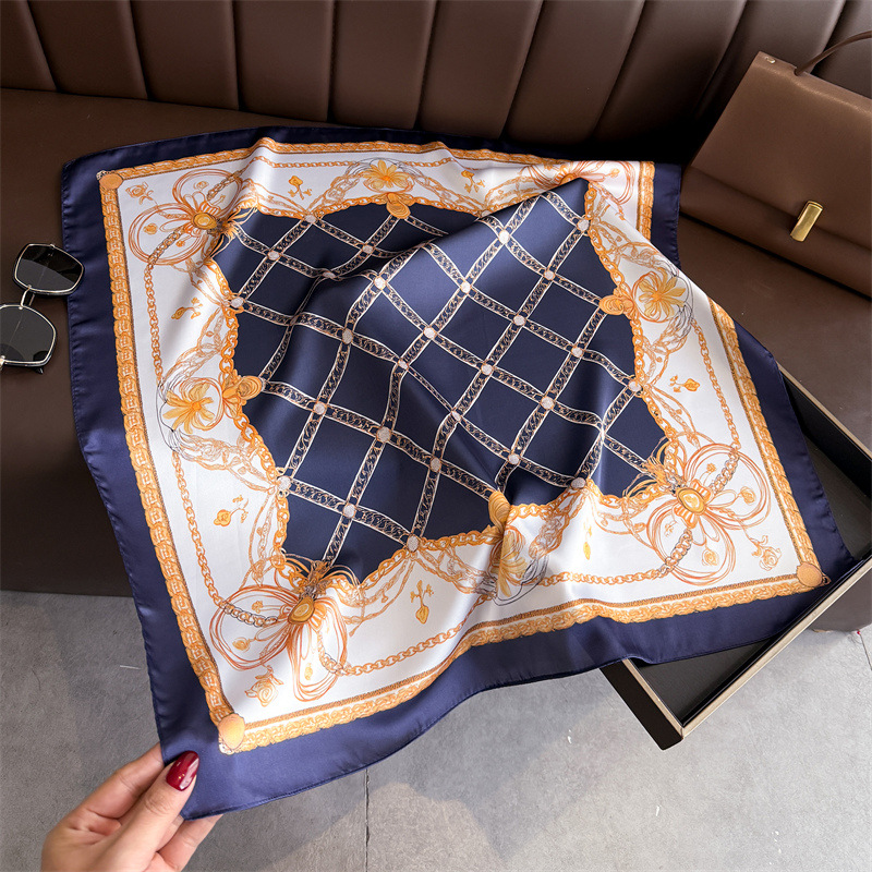 Синий классический шелковый пл – обзор и цена Scarf Silk Square