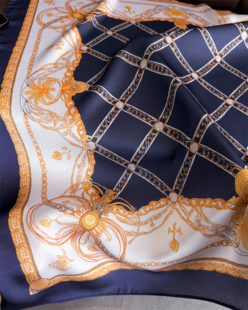 Синий классический шелковый пл – обзор и цена Scarf Silk Square